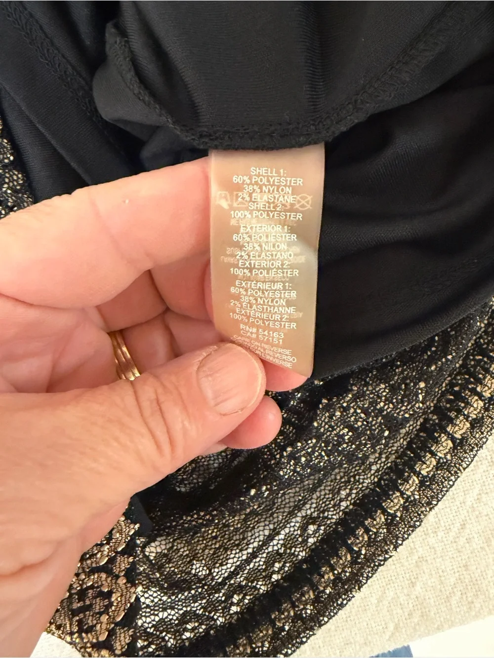 4/$20 Calvin Klein Black and Gold Short Sleeve Knit Top
